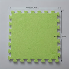 10pcs Plush Puzzle Foam Floor Mat - Comfort & Anti Slip Protection