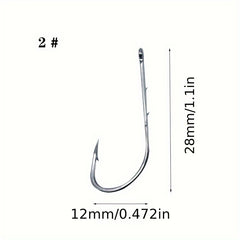 50pcs Long Shank Barbed Bait Holder Fishing Hook