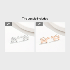 2pcs Men's Stainless Steel Mini Turtle Earrings