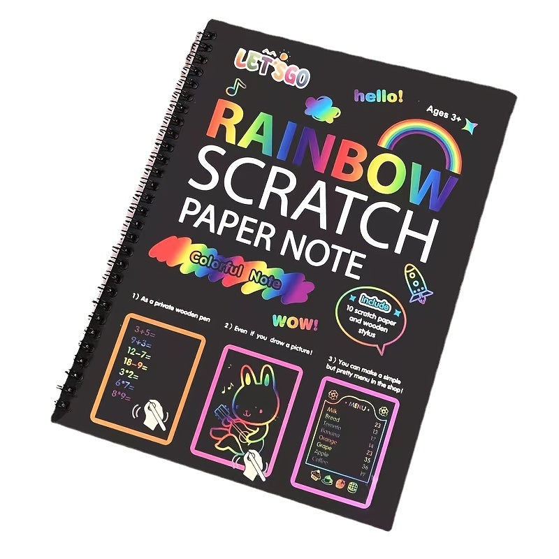Rainbow Scratch Off Notebook Set - 12 Sheets