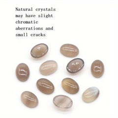 Natural Crystal Oval Ring Face DIY Inlaid Stone Jewelry