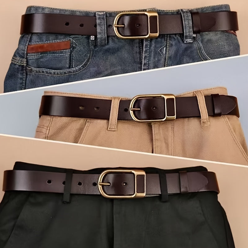 Men's PU Belt Retro Pin Buckle Business Belt