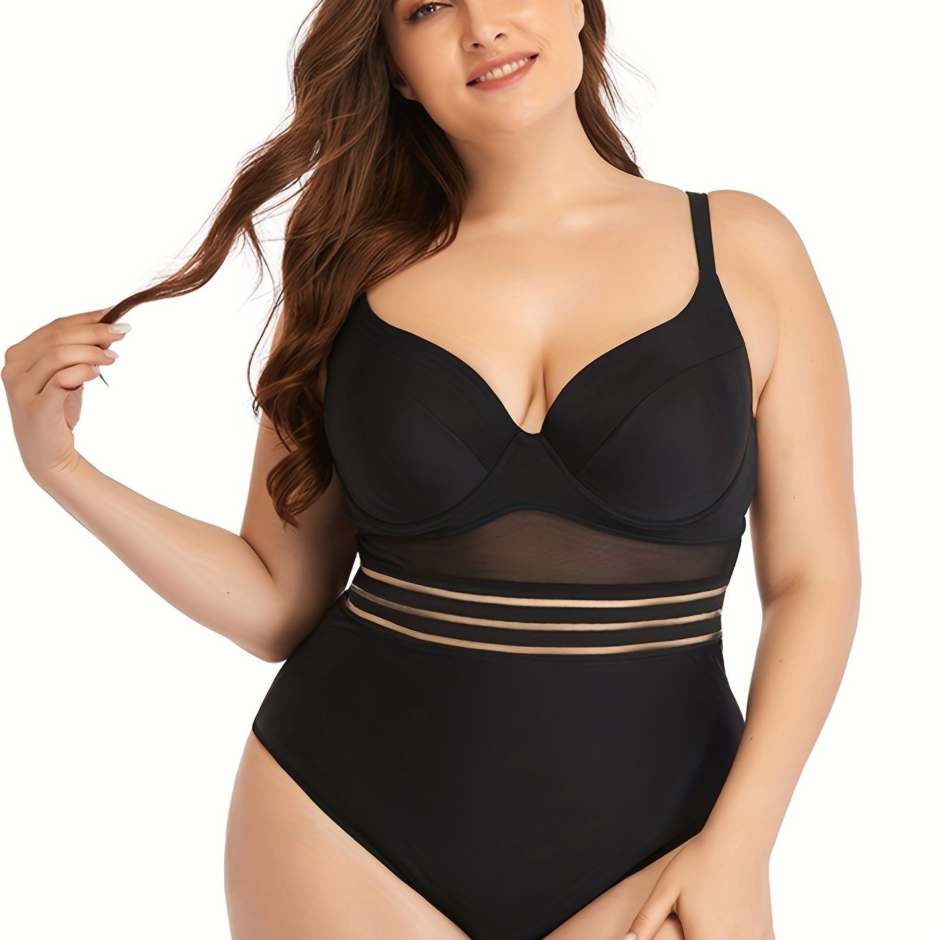  One Piece Swimsuit V Neck Backless