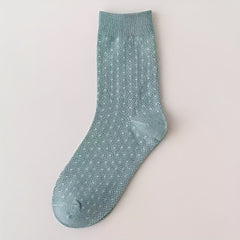 5 Pairs Floral & Plaid Print Comfy Mid Tube Socks Women's Stockings
