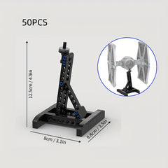 50pcs Titanium Fighter Building Block Display Stand MOC Model