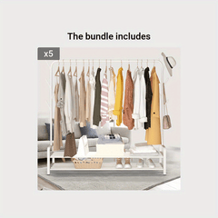 Folding Indoor Clothes Rack Bedroom Balcony Hanging Rod