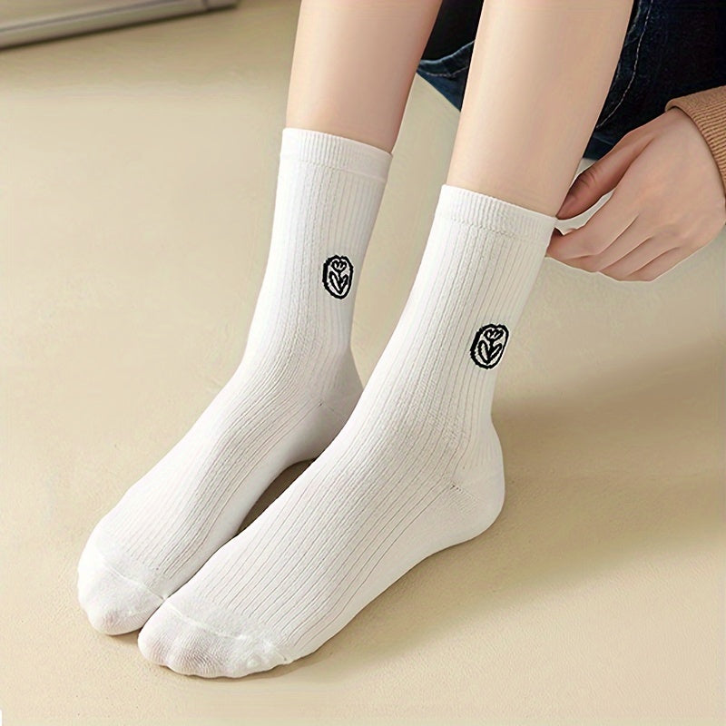 5 Pairs Women's Cartoon Print Socks Stockings