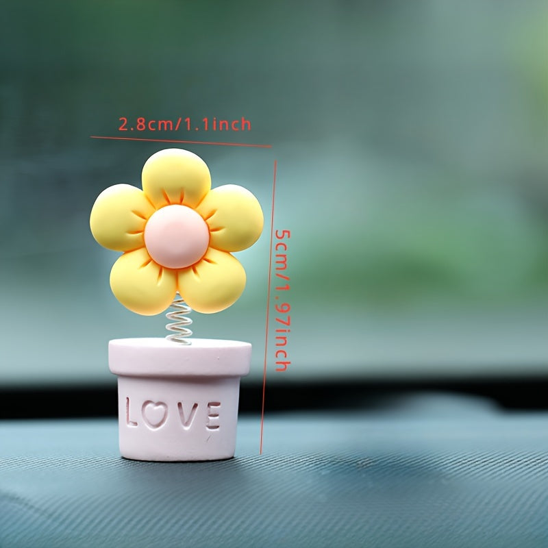 Car Decoration Small Flower Pot Statue Healing Series Simulation Pot Plant
