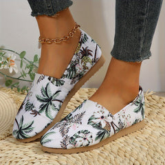 Floral Print Slip-On Sneakers Lightweight Non-Slip Shoes