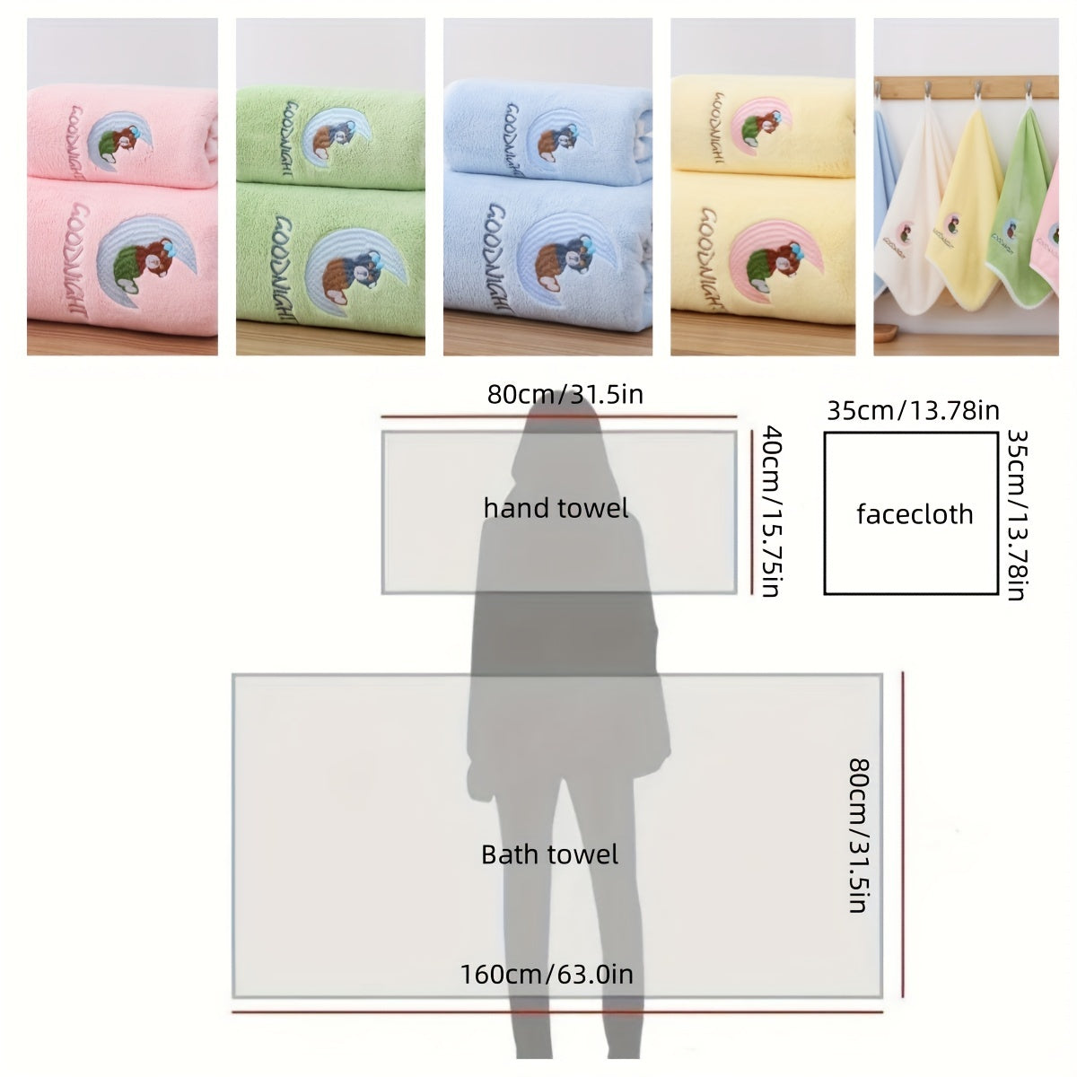 Embroidery Hand Towel Coral Fleece Quick-drying Soft Skin-friendly Face Towel