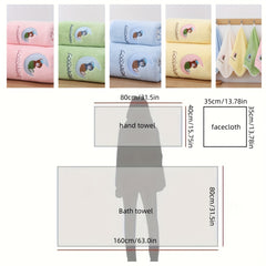 Embroidery Hand Towel Coral Fleece Quick-drying Soft Skin-friendly Face Towel