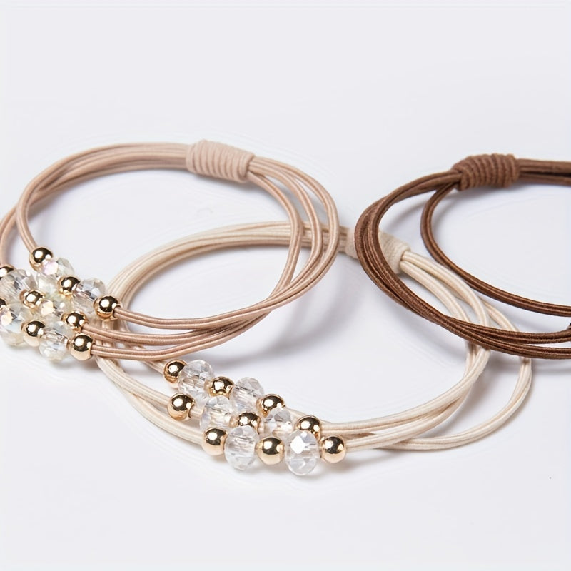Crystal Beaded Hair Tie High Elasticity Hair Rope Style Hair Accessories