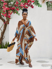  Boho Leopard Print Cover Up Dress