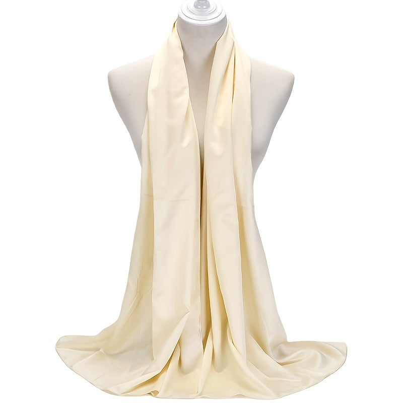 Solid Satin Scarf Silk Head Scarf Shawl Women Casual Windproof