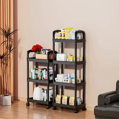 3-Tier Rolling Utility Cart with Handle & Wheels for Kitchen Office Storage