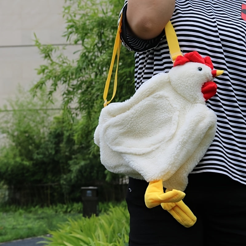 Fuzzy Chicken Crossbody Bag Cartoon Animal Doll Shoulder Bag