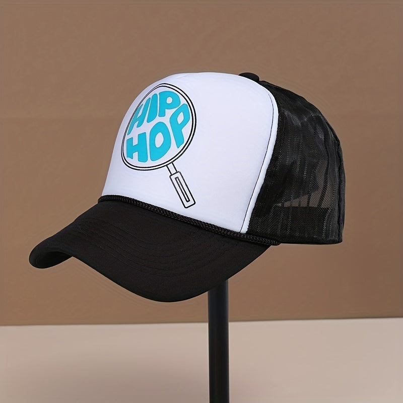Racket Print Baseball Cap Hip Hop Mesh Trucker Hat