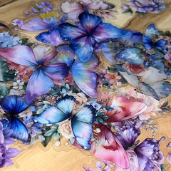 50pcs Butterfly Floral Stickers Self Adhesive Decals for Phone Laptops Journal