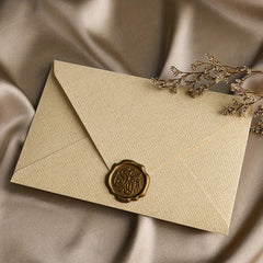 2pcs Linen Textured Paper Envelope Greeting Card Set