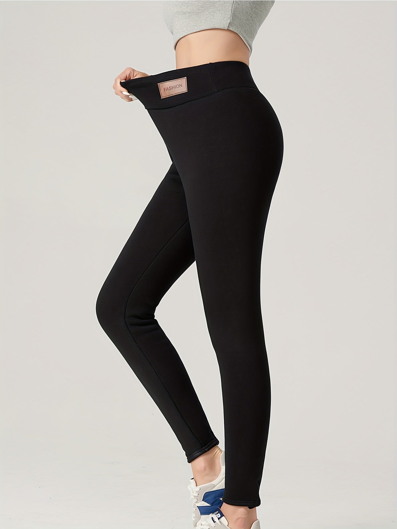 Plush Lined Thermal Pants Soft & Comfy Slim Elastic Tights