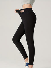 Plush Lined Thermal Pants Soft & Comfy Slim Elastic Tights