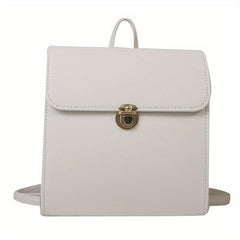 British Preppy Style Backpack with Buckle Decor