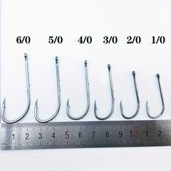 50pcs Long Shank Barbed Bait Holder Fishing Hook