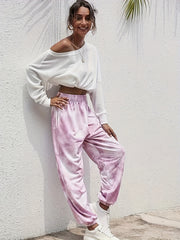 Women's Plus Tie Dye High Rise Jogger Trousers