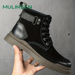 Men's Retro Style Service Boots Casual Walking Shoe
