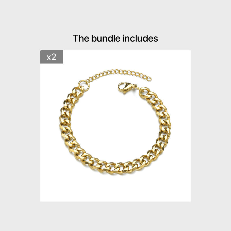 Men's Titanium Cuban Bracelet Chain Jewelry