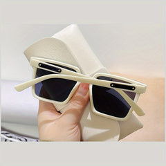 Square Sunglasses Anti Glare Rivet Decor UV400