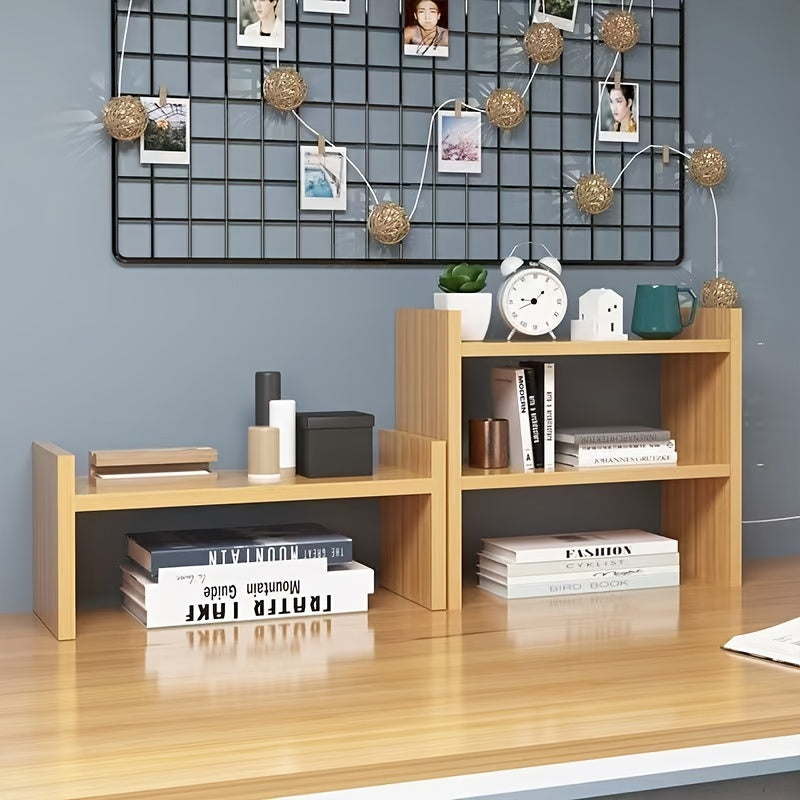 1pc Desktop Storage Rack Bedroom Student Desk Bookshelf Office Organizer