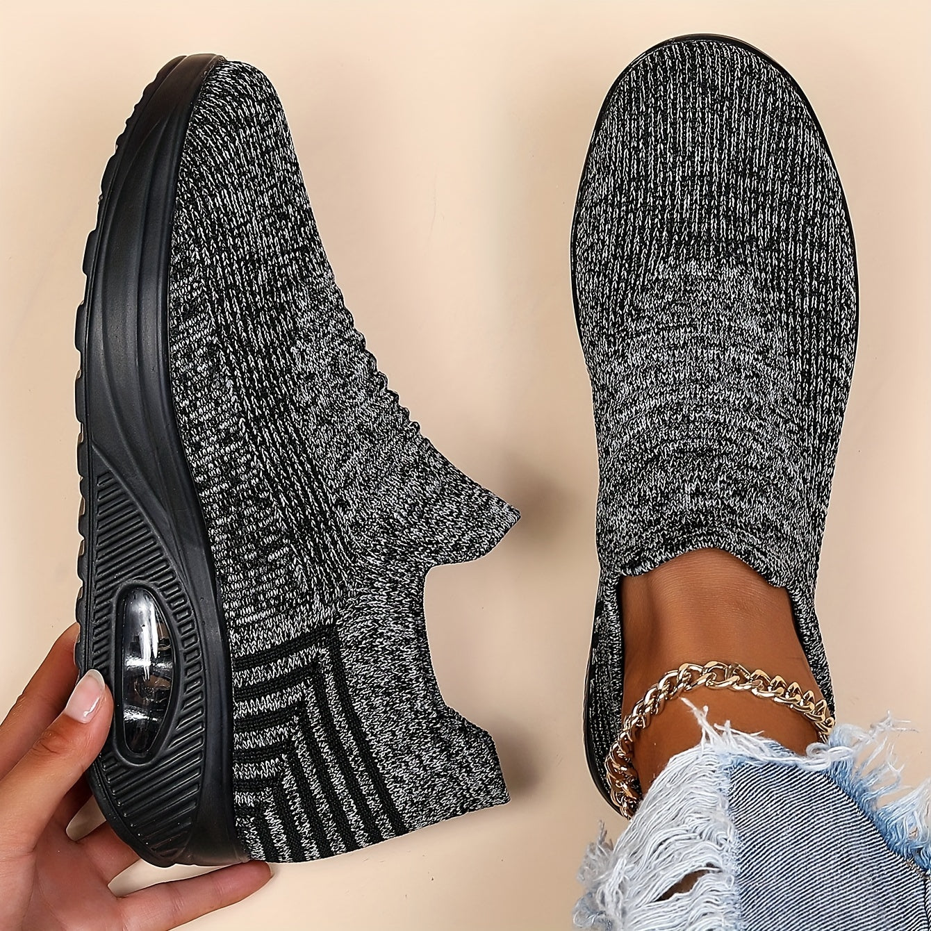 Women's Air Cushion Slip-On Running Shoes