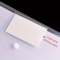 140pcs Transparent File Bag Pocket A4 Size School Work Office Organization
