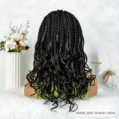 Long Braids Curly Ends Lace Wig 180 Density