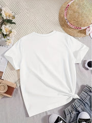 Girls Tie Dye Dragonfly Print Short Sleeve T shirt Comfy Tees Pullover
