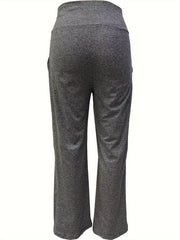 Women's Plus Solid Wide Leg Trousers With Pockets