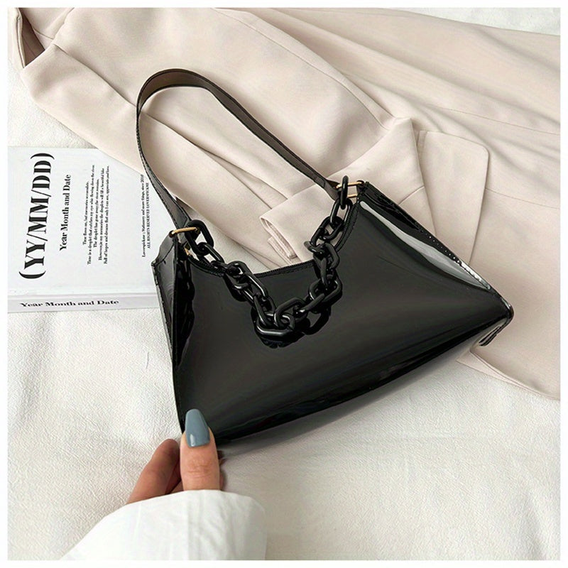Transparent Underarm Bag Chain Zipper Waterproof Music Shoulder Purse