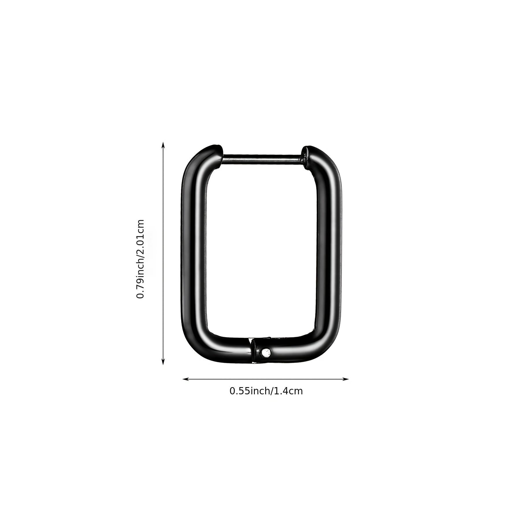Rectangle Hoop Earrings 14K Plated Stainless Steel Women Earrings