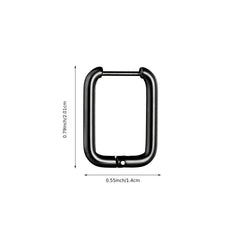 Rectangle Hoop Earrings 14K Plated Stainless Steel Women Earrings