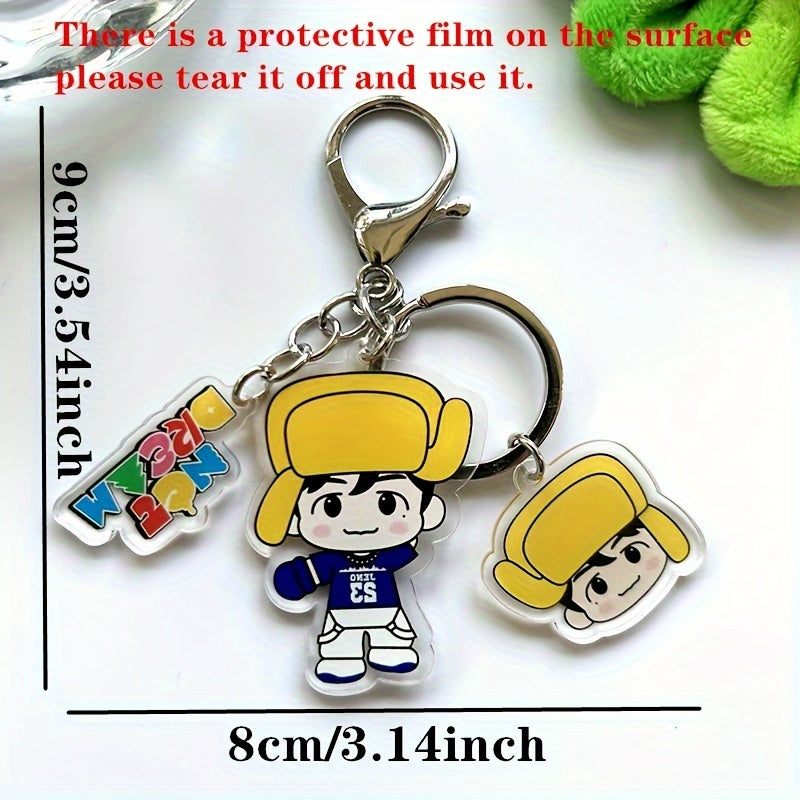 Cartoon Keychain Doll Acrylic Keyring Purse Bag Backpack Car Key Charm Accessory