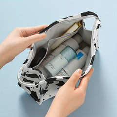 Milk Pattern Portable Makeup Bag