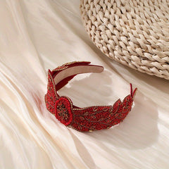 Baroque Rhinestone Headband Glitter Hair Accessory