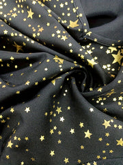  V-Neck Golden Star Print Dress