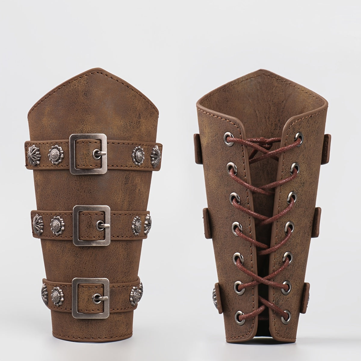 Brown Embossed Belt Medieval Retro Knight Wristband Cosplay