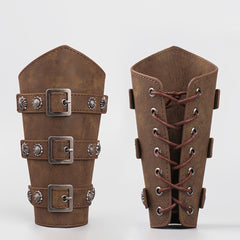 Brown Embossed Belt Medieval Retro Knight Wristband Cosplay