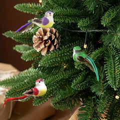 12pcs Feather Bird Ornaments for Christmas Tree Garden Decoration