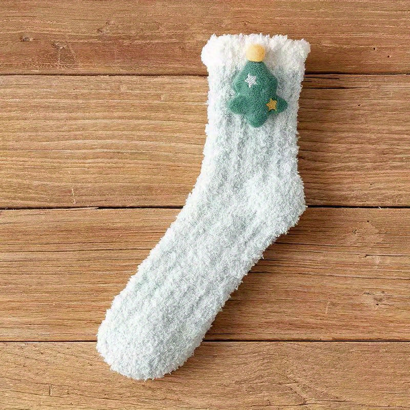 Cartoon Fuzzy Socks for Women - Comfy Mid Tube Stockings