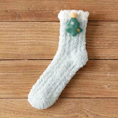 Cartoon Fuzzy Socks for Women - Comfy Mid Tube Stockings