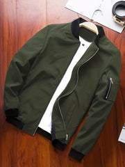 Men's Classic Track Jacket Baseball Collar Zip Up